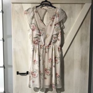 Pink flowered dress, Maurice’s, Large, Like New